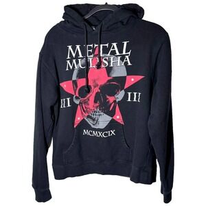 Rare Metal Mulisha Hoodie Youth XL Black Star Skull MMA Y2K Graphic READ